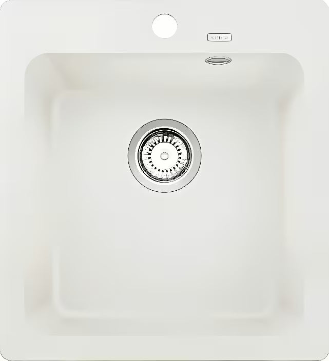 Bílý granitový kuchyňský jednodřez Blanco Naya 45 pro montáž na pracovní desku