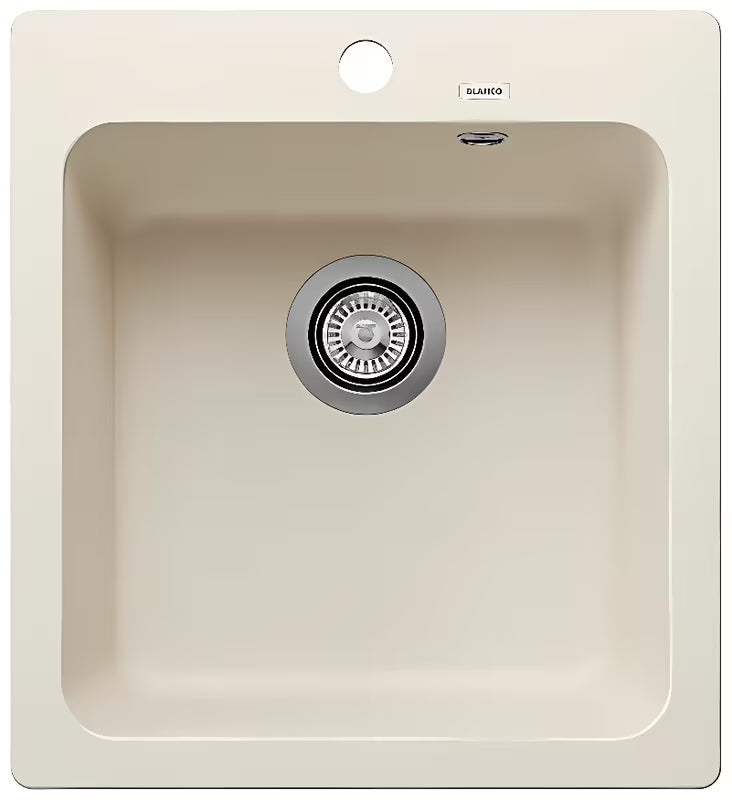 Granitni sudoper  Blanco Naya 45 od materijala Silgranit u boji bijela soft pro montaža na radnu ploču.