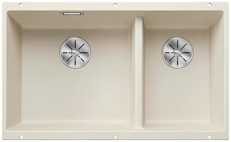 Granitový kuchyňský dvoudřez Blanco Subline 430/270 U pro spodní montáž, bílá soft