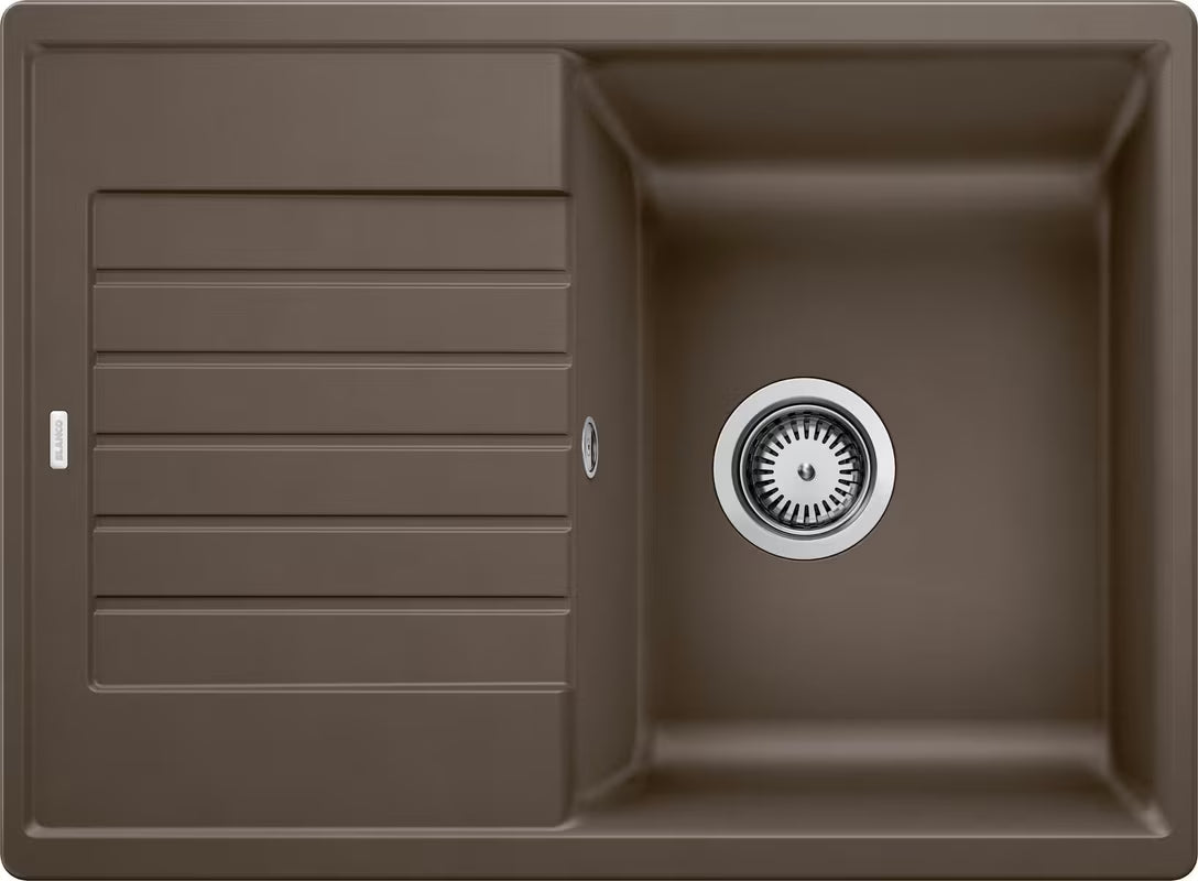 Blanco Zia 45 S Compact granitový kuchyňský dřez s odkapávačem, montáž shora, barva káva