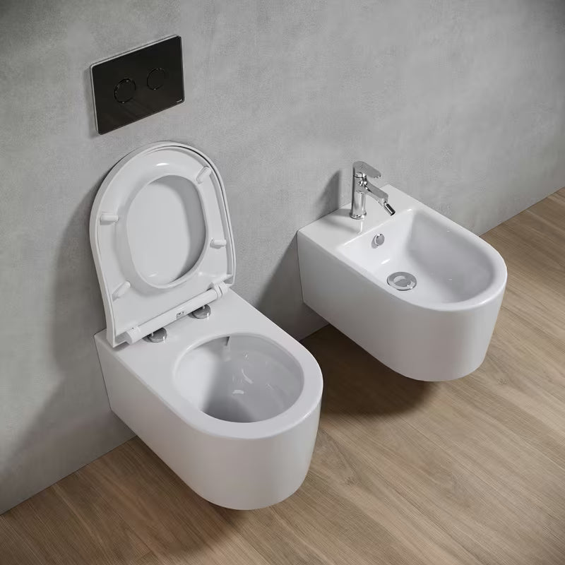 Bílé závěsné WC Cersanit Inverto s vírovým splachováním a prkénkem SoftClose