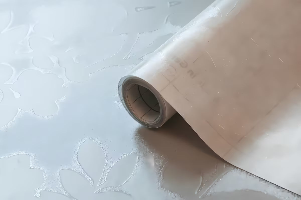 Transparentní statická dekorační fólie d-c-fix Spring na skleněné plochy pro více soukromí.