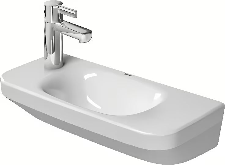 Bílé závěsné umyvadlo Duravit DuraStyle 50 x 22 cm bez přetoku s plochou pro armaturu