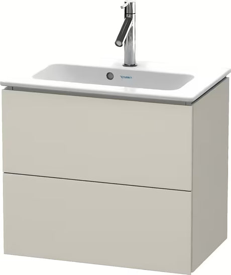 Závěsná skříňka pod umyvadlo Duravit L-Cube v taupe matné barvě s bezúchytkovým designem
