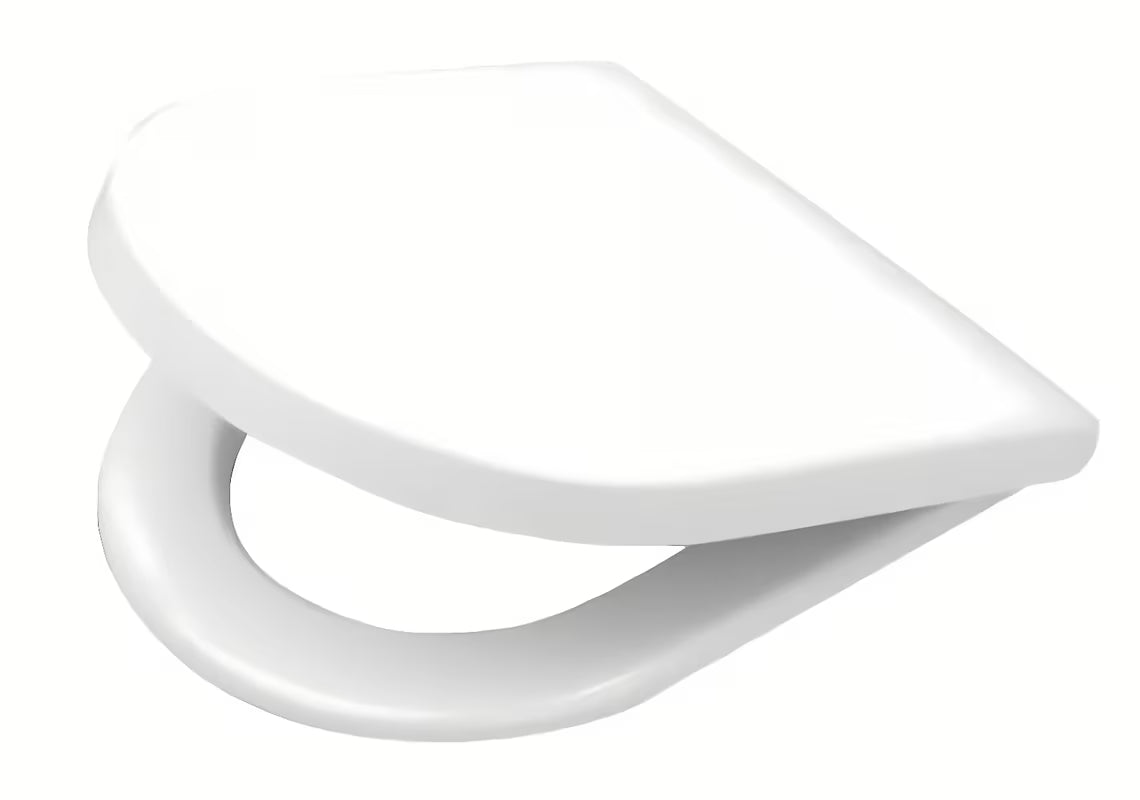 Bílé WC sedátko Duravit Starck 3 z duroplastu s tichým dovíráním SoftClose a nerezovými závěsy
