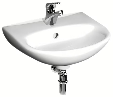 Bílé keramické umývátko Fayans Neo 40x32 cm s otvorem pro baterii uprostřed