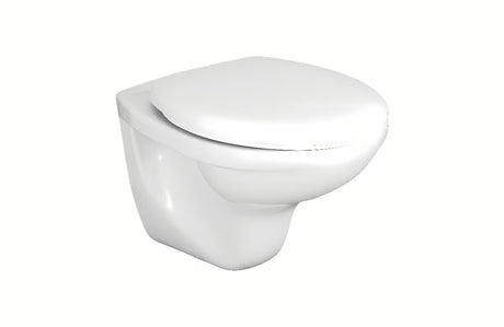 Bílé závěsné WC Fayans Neo bez splachovacího okruhu se zadním odpadem