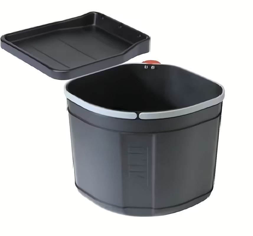 Vestavný odpadkový koš Franke Sorter 17,5 l v černé barvě s policí nad košem