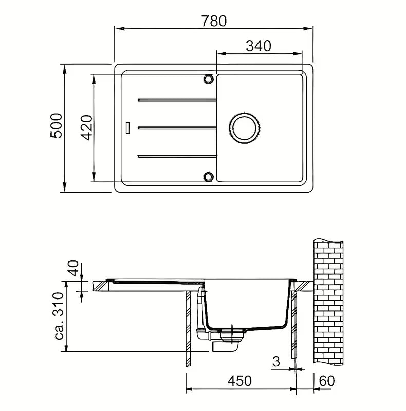 Granitový kuchyňský dřez Franke BFG 611-78 s reverzibilním odkapávačem v barvě bílá led