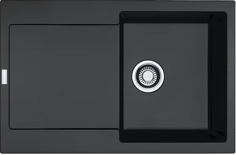 Granitový kuchyňský dřez Franke MRG 611 s reverzibilním odkapávačem v barvě onyx pro montáž na desku.