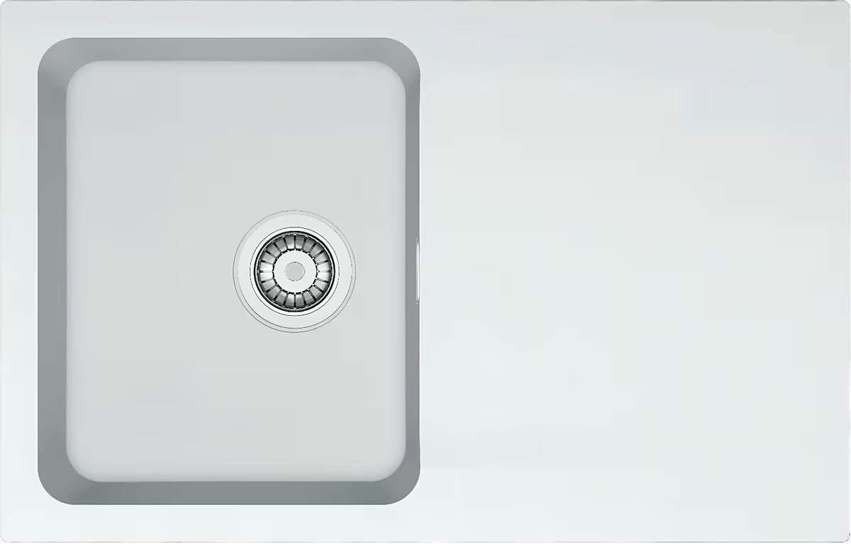 Bílý kuchyňský dřez Franke OID 611-78 z Tectonite s reverzibilním odkapávačem pro montáž na desku