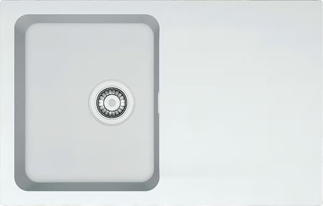 Bílý kuchyňský dřez Franke OID 611-78 z Tectonite s reverzibilním odkapávačem pro montáž na desku