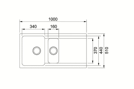 Franke Oid 651 tectonitový kuchyňský dřez na pracovní desku s reverzibilním odkapávačem v černo-matné barvě.