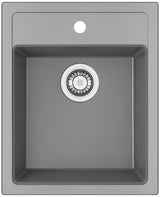 Šedý kuchyňský jednodřez Franke Sid 610-40 z materiálu Tectonite pro montáž na pracovní desku.