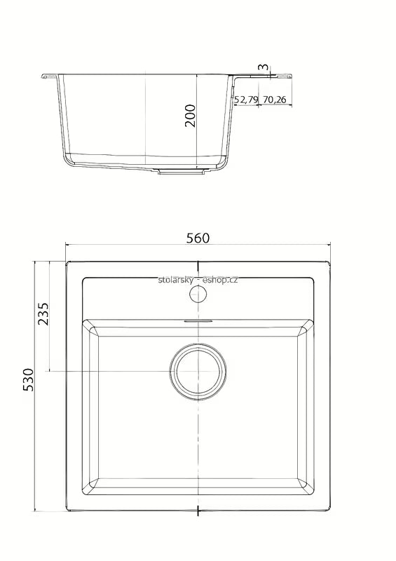 Bílý kuchyňský jednodřez Franke Sid 610 z materiálu Tectonite pro montáž na pracovní desku