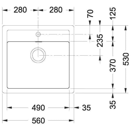 Černo-matný kuchyňský jednodřez Franke SID 610 z materiálu Tectonite pro montáž na pracovní desku.