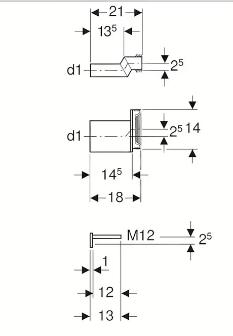 Excentrická připojovací souprava Geberit pro závěsné WC s upevňovacím materiálem