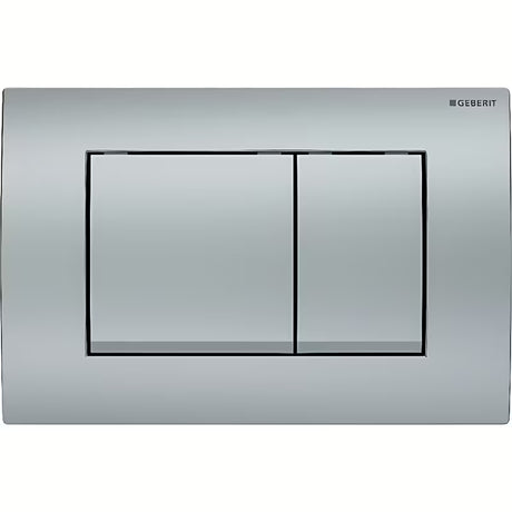 Ovládací tlačítko Geberit Delta30 v matném chromu pro dvouobjemové splachování s předním ovládáním.