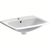 Bílé keramické zápustné umyvadlo Geberit Selnova Square 55x45 cm s přepadem a otvorem pro baterii