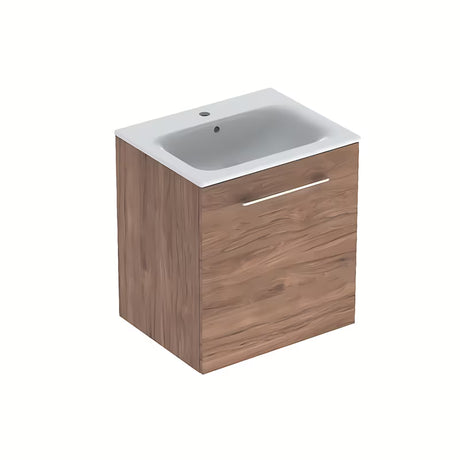 Závěsná skříňka s keramickým umyvadlem Geberit Selnova v dekoru ořech hickory 60x50,2x65,2 cm