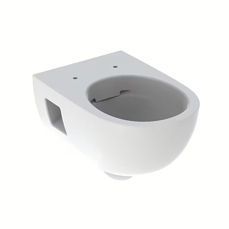 Bílé závěsné WC Geberit Selnova bez splachovacího okruhu z sanitární keramiky.