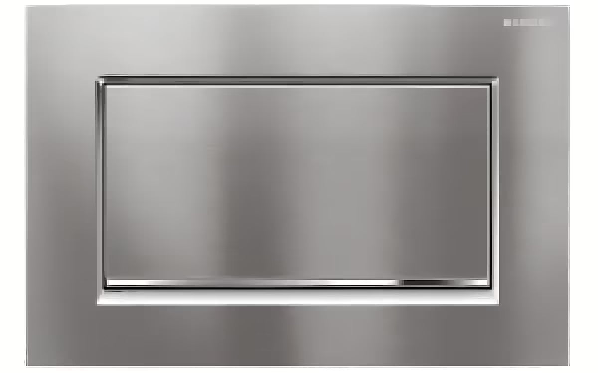 Ovládací tlačítko Geberit Sigma30 v kartáčovaném chromu pro splachování Start/Stop