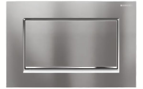 Ovládací tlačítko Geberit Sigma30 v kartáčovaném chromu pro splachování Start/Stop