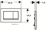 Ovládací tlačítko Geberit Sigma30 v kartáčovaném chromu pro splachování Start/Stop
