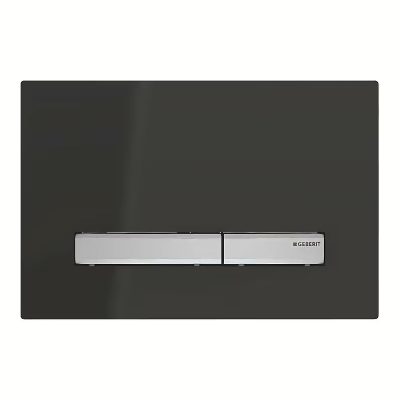 Geberit Sigma50 ovládací tlačítko v černé barvě s chromovými tlačítky pro moduly Geberit Sigma