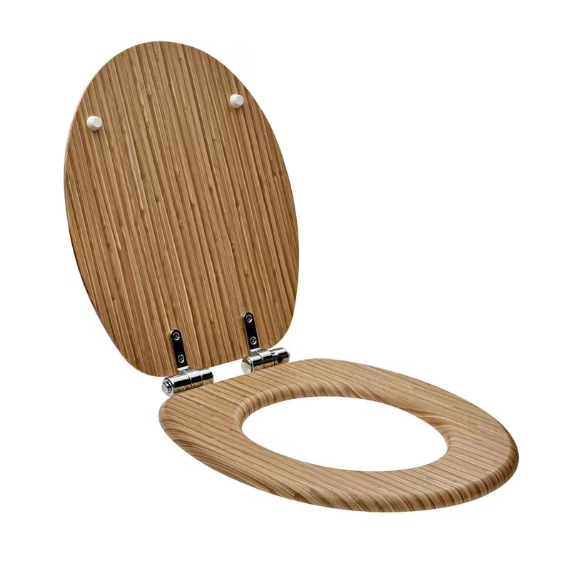WC sedátko Glacera v dekoru bambus s panty SoftClose a hygienickým PVC povrchem