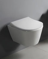 Závěsné WC Glacera Ava v bílé lesklé keramice s Rimless provedením a skrytým uchycením