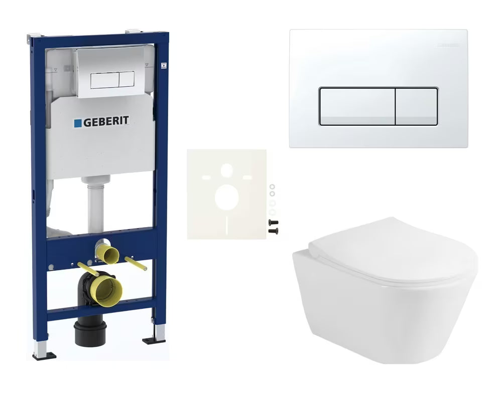 Závěsný WC set Glacera Ava s instalačním modulem Geberit Duofix pro předstěnovou montáž