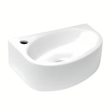 Bílé keramické rohové umývátko Glacera Bigio 42x29,5 cm s otvorem pro baterii vlevo