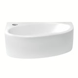 Bílé keramické rohové umývátko Glacera Bigio 42x29,5 cm s otvorem pro baterii vlevo