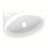 Bílé keramické rohové umývátko Glacera Bigio 42x29,5 cm s otvorem pro baterii vlevo