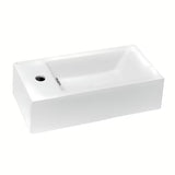 Bílé keramické umývátko Glacera Bigio 50 x 25 cm s otvorem pro baterii vlevo