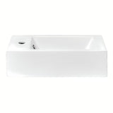 Bílé keramické umývátko Glacera Bigio 50 x 25 cm s otvorem pro baterii vlevo