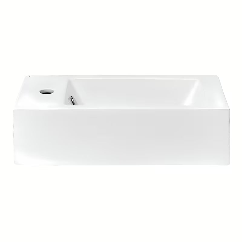 Bílé keramické umývátko Glacera Bigio 50 x 25 cm s otvorem pro baterii vlevo