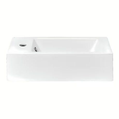 Bílé keramické umývátko Glacera Bigio 50 x 25 cm s otvorem pro baterii vlevo