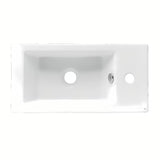 Bílé keramické umývátko Glacera Bigio 50 x 25 cm s otvorem pro baterii vlevo