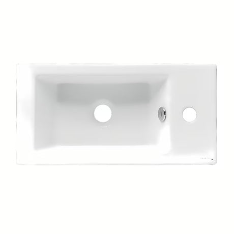 Bílé keramické umývátko Glacera Bigio 50 x 25 cm s otvorem pro baterii vlevo