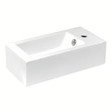 Bílé keramické hranaté umývátko Glacera Bigio 50x25 cm s přepadem a otvorem pro baterii