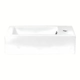 Bílé keramické hranaté umývátko Glacera Bigio 50x25 cm s přepadem a otvorem pro baterii
