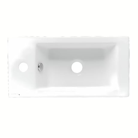 Bílé keramické hranaté umývátko Glacera Bigio 50x25 cm s přepadem a otvorem pro baterii