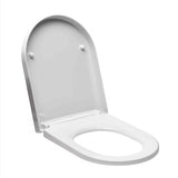 Bílé univerzální WC sedátko Glacera Easy z duroplastu se systémem EasyLock a kovovými panty