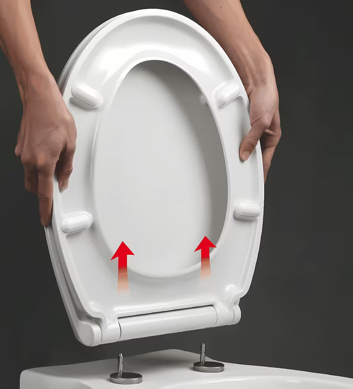 Bílé univerzální WC sedátko Glacera Easy z duroplastu se systémem EasyLock a kovovými panty