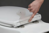 Bílé univerzální WC sedátko Glacera Easy z duroplastu se systémem EasyLock a kovovými panty