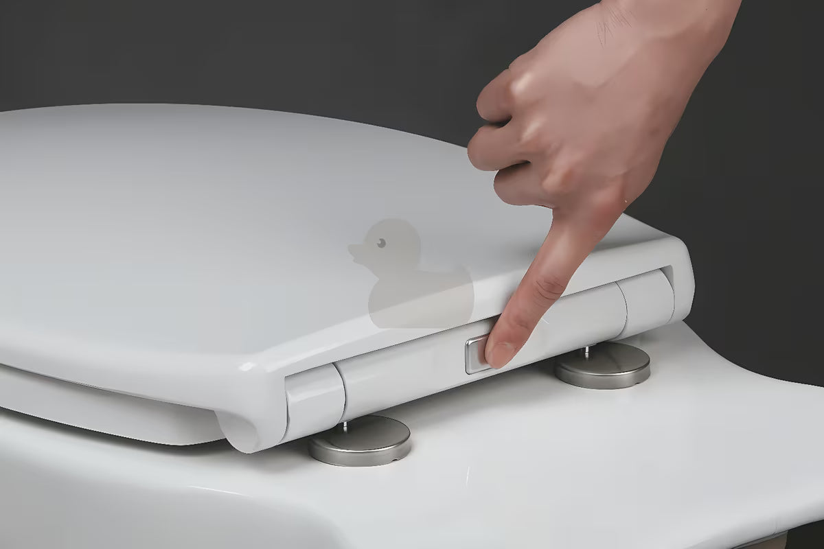 Bílé super tenké WC sedátko Glacera EasySlim33 z duroplastu se SoftClose a uchycením EasyLock