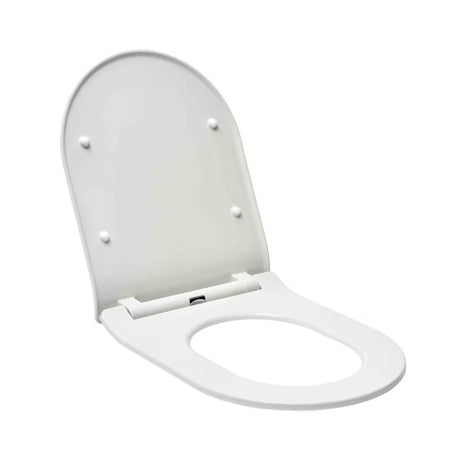 Bílé super tenké WC sedátko Glacera EasySlim44 z duroplastu s panty SoftClose a uchycením EasyLock.