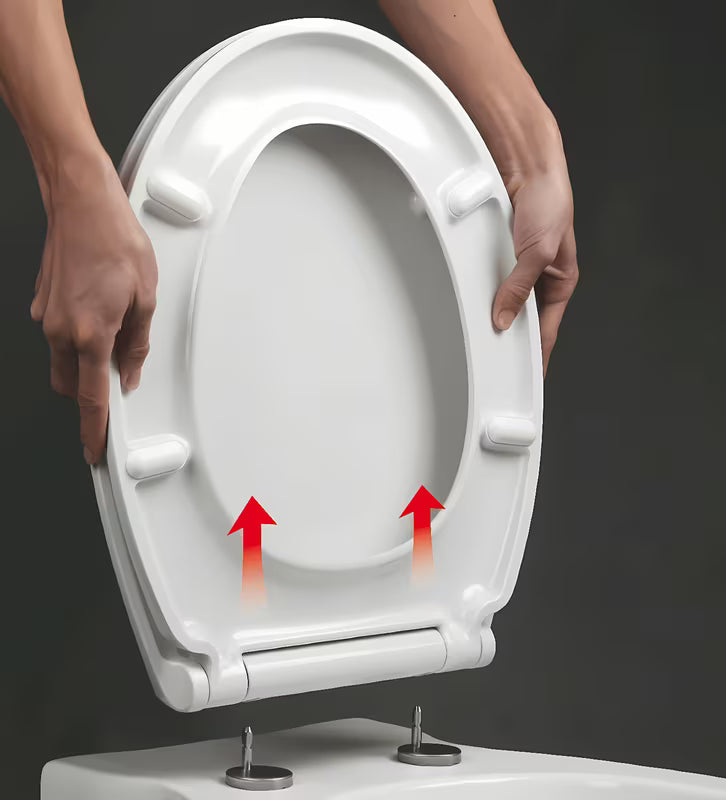 Bílé super tenké WC sedátko Glacera EasySlim44 z duroplastu s panty SoftClose a uchycením EasyLock.